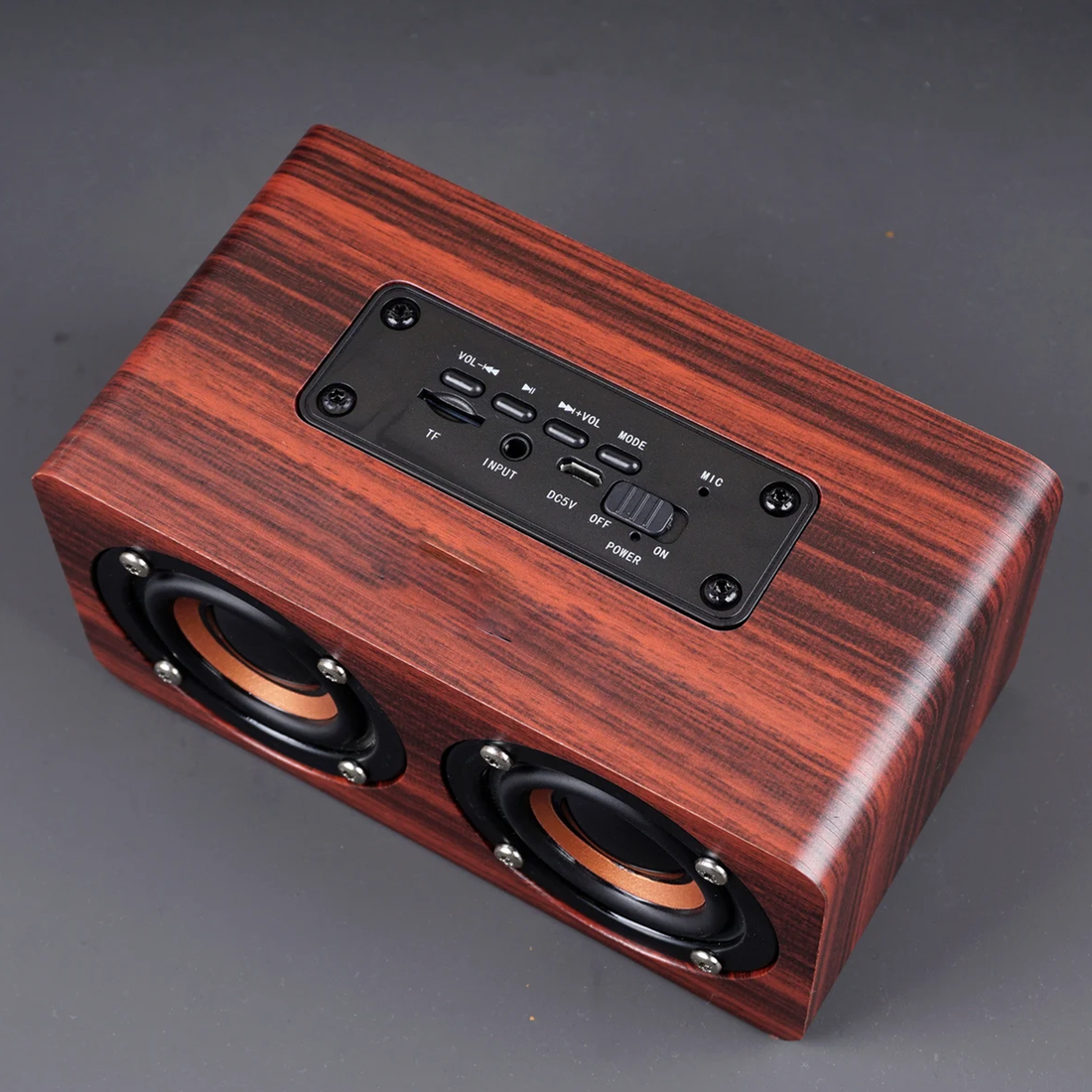 Vintage Dual-Driver Wireless Audio Speaker, Compact Portable Bluetooth Sound Box For Home Desktop Use