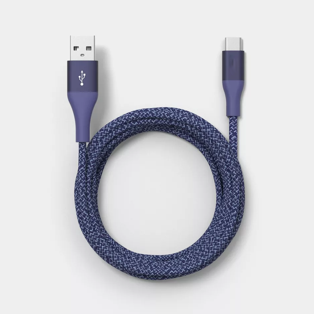 10Ft Usb-A To Usb-C Woven Connection Cord, Extended Range Charging And Data Transfer Cable In Deep Purple