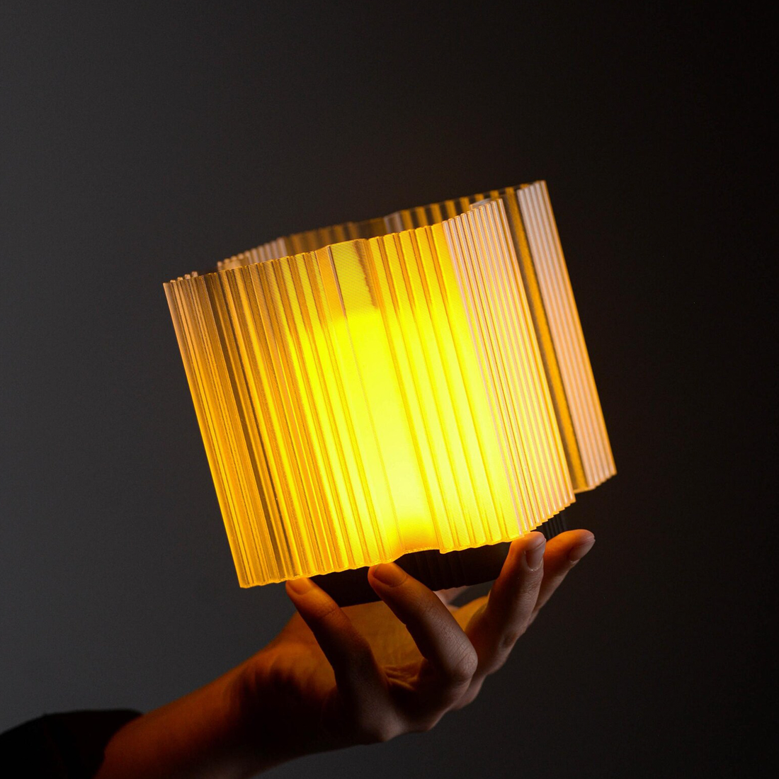 Geometric Fluted Cube Accent Lamp, Adjustable Mood Lighting, Contemporary Sculptural Table Light For Interior Styling