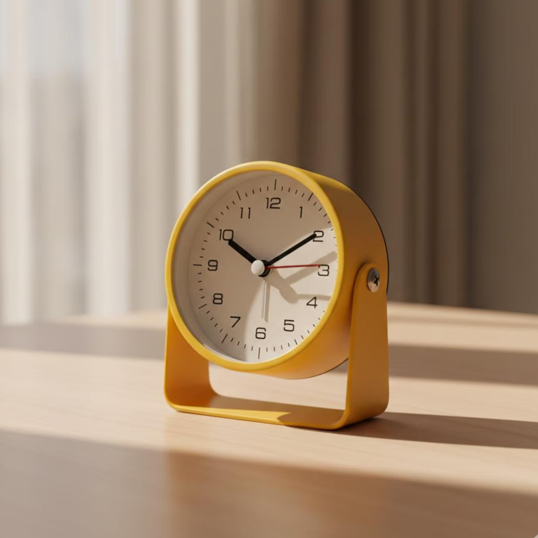 Bright Circular Analog Wake-Up Clock, Tilting Freestanding Timepiece For Multi-Scenario Interior Decoration
